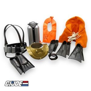 Vintage 1964 GI Joe Action Sailor, Frogman, USN Scuba Diver Mixed Lot, Hasbro